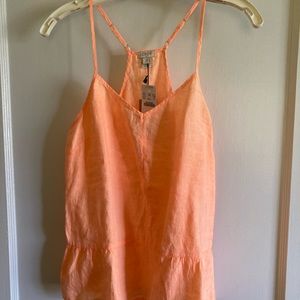 *NWT* J Crew 100% Linen Orange Cami Tank Size 4 (fits more like a 6)